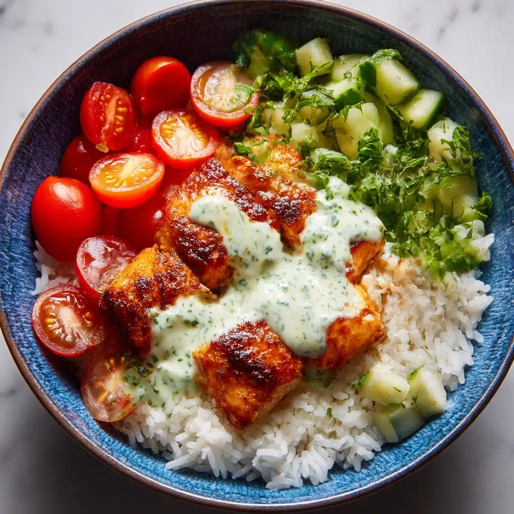 Salmon with Basil Sauce and Tomato Salad Recipe - Recipe Image