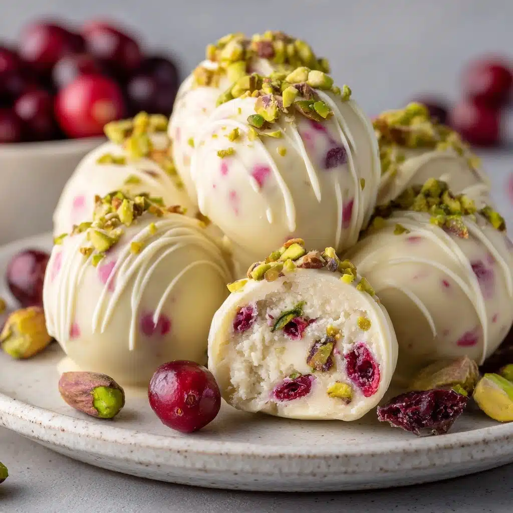 Cranberry Pistachio White Chocolate Truffles Recipe