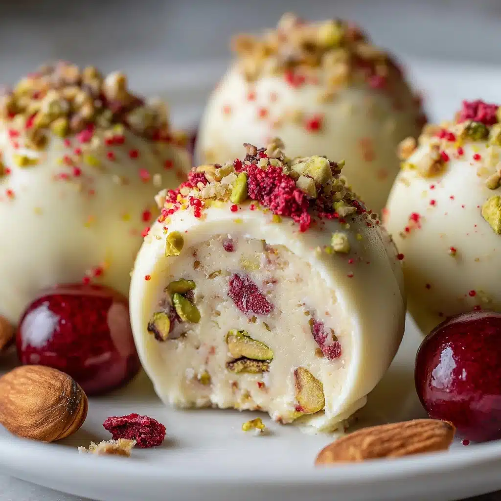 Cranberry Pistachio White Chocolate Truffles Recipe - Recipe Image