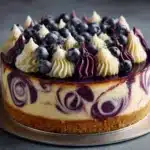 Elegant White Chocolate Blueberry Swirl Cheesecake Recipe