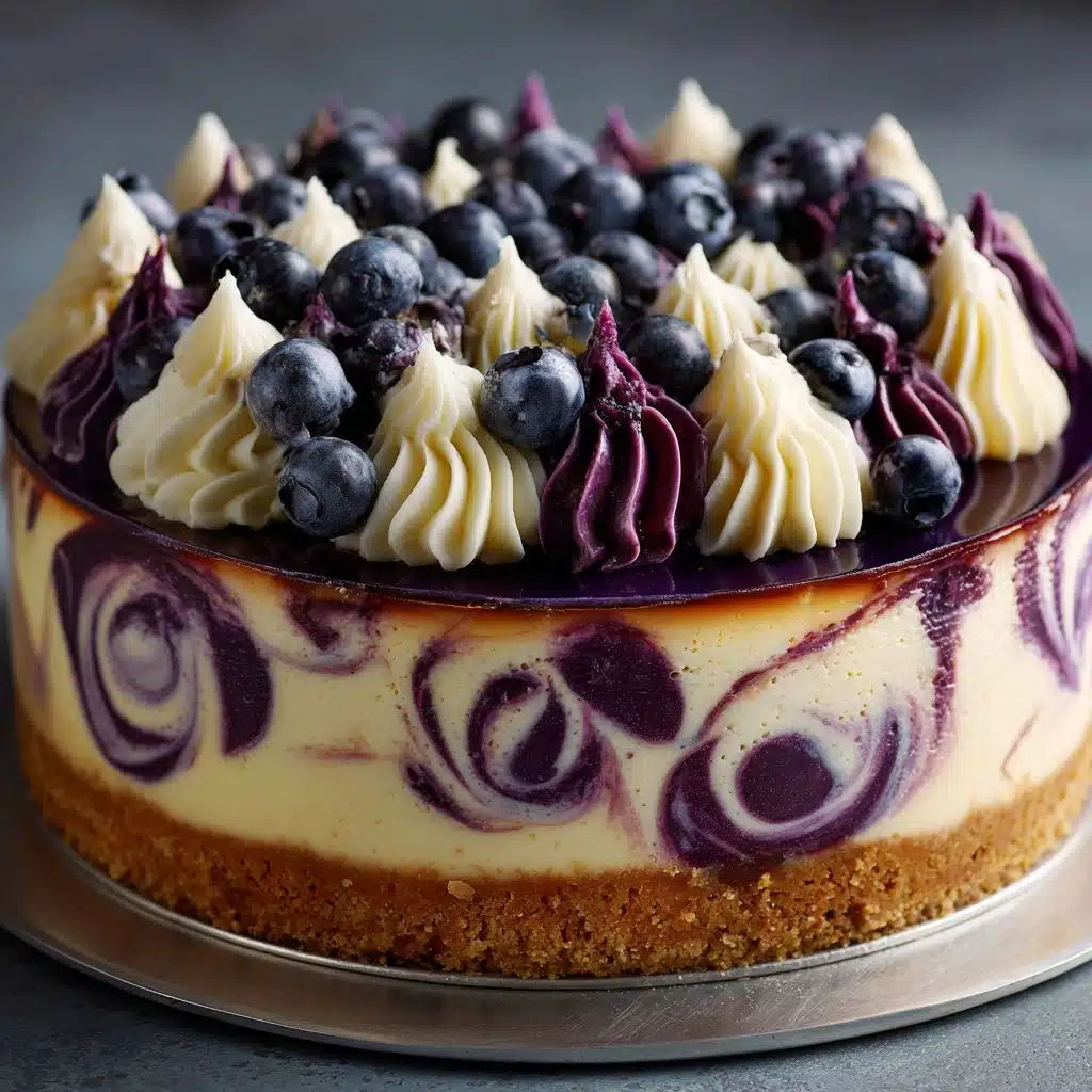 Elegant White Chocolate Blueberry Swirl Cheesecake Recipe