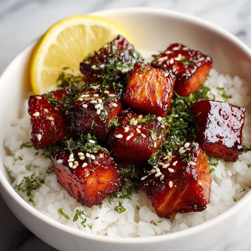Mouthwatering Honey Garlic Salmon Bites Recipe - Recipe Image
