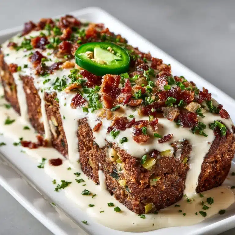 Smoky Jalapeño Popper Meatloaf with Creamy Ranch Drizzle Recipe