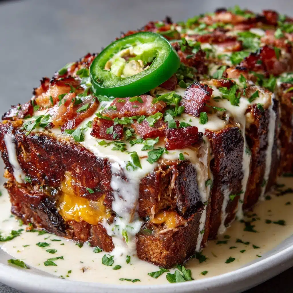 Smoky Jalapeño Popper Meatloaf with Creamy Ranch Drizzle Recipe - Recipe Image