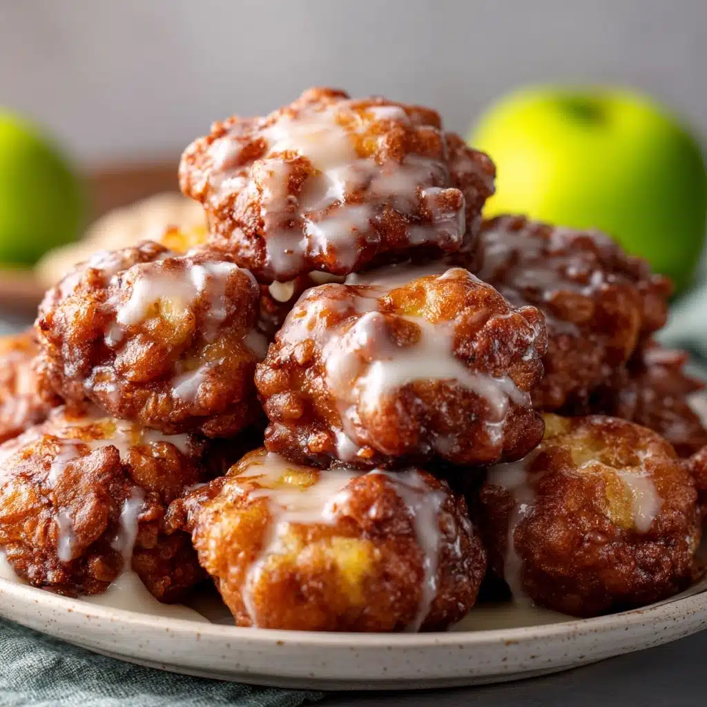 Soft Cinnamon Apple Fritters with Vanilla Glaze Recipe - Recipe Image
