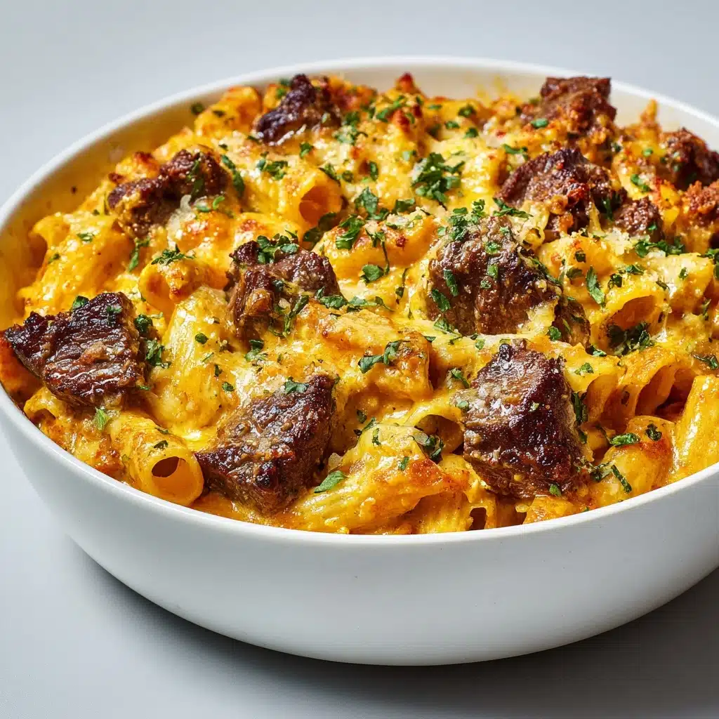 Creamy Honey Buffalo Steak Pasta Bake Recipe - Recipe Image