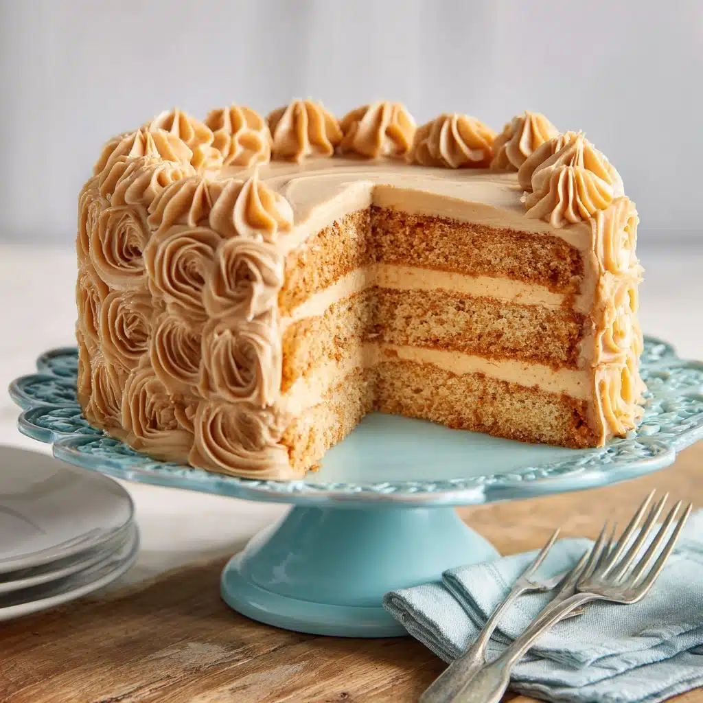 Vanilla Cream Cake with Quick Caramel Frosting Recipe