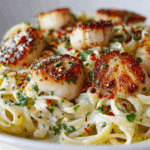 Creamy Tuscan Spaghetti with Jumbo Scallops Recipe