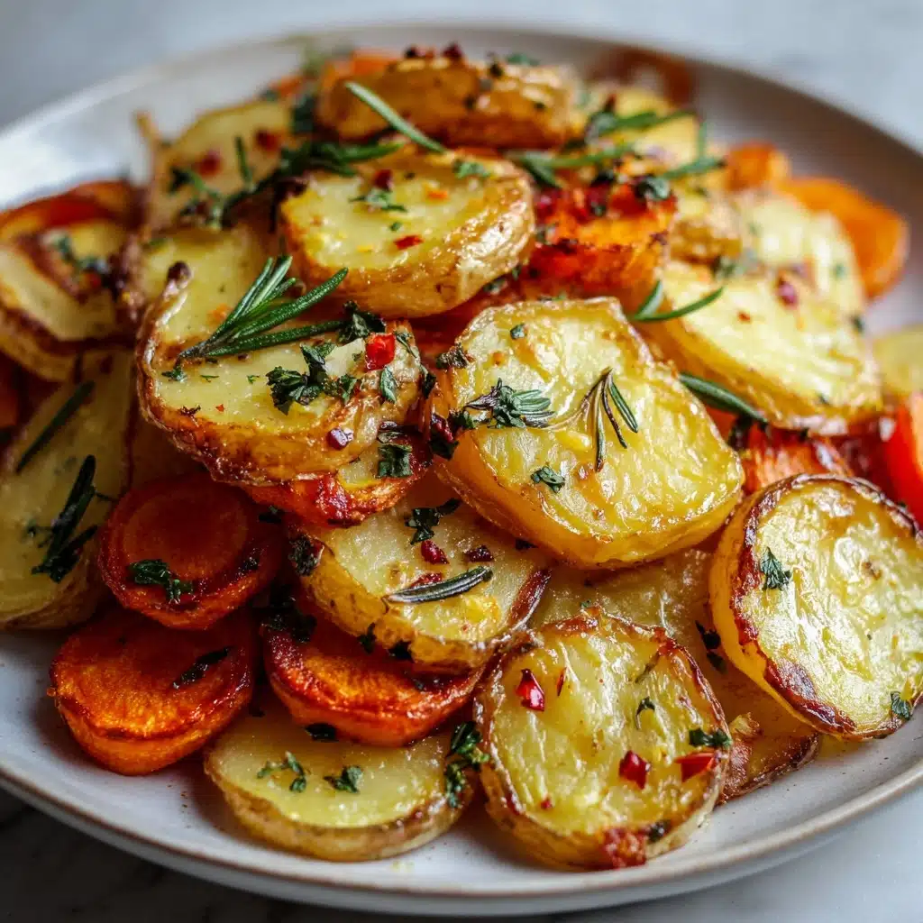Garlic Herb Roasted Potatoes, Carrots, and Zucchini Recipe