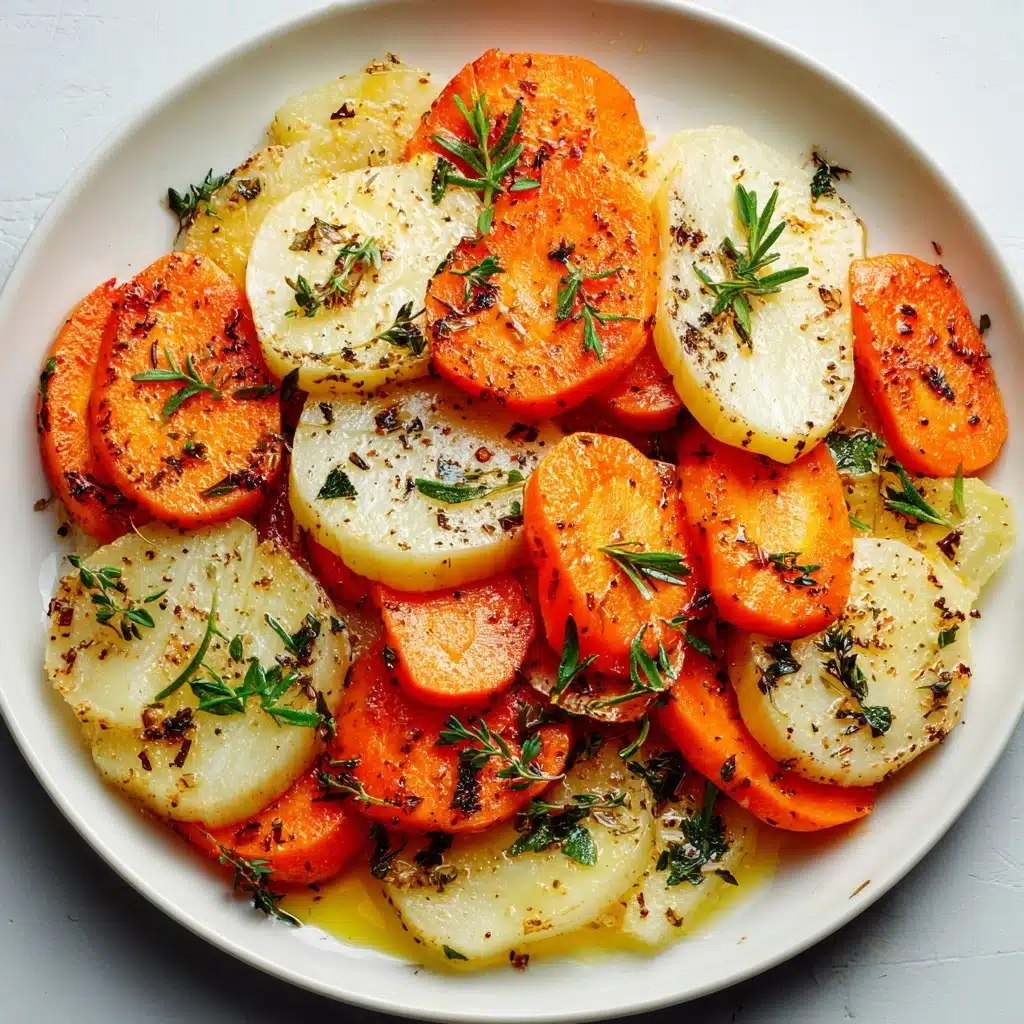 Garlic Herb Roasted Potatoes, Carrots, and Zucchini Recipe - Recipe Image