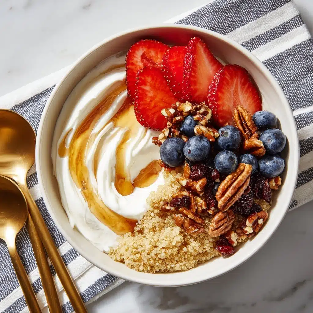 Quinoa Breakfast Bowl with Almonds and Honey Recipe - Recipe Image