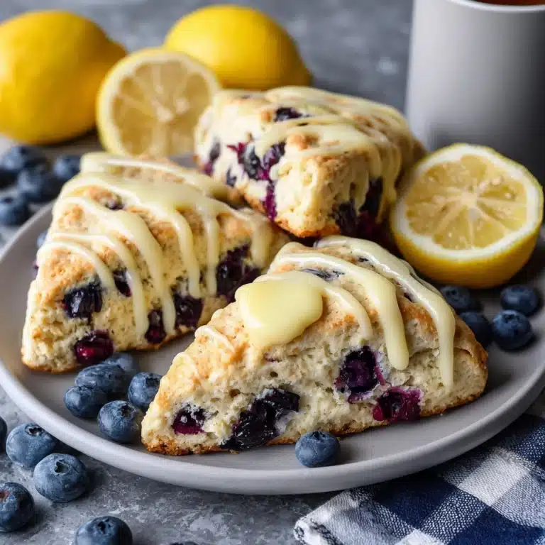 Blueberry Scones with Lemon Glaze Recipe