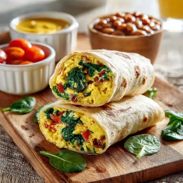 Egg and Spinach Breakfast Wrap Recipe