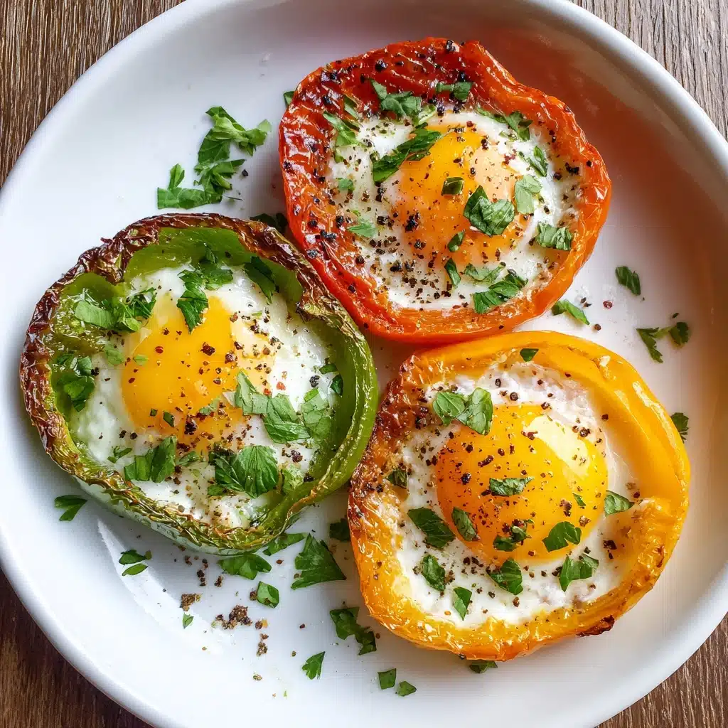 Baked Eggs in Bell Pepper Rings Recipe - Recipe Image