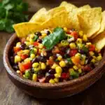 Black Bean and Corn Salsa with Tortilla Chips Recipe