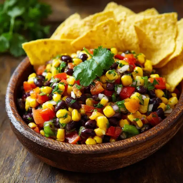 Black Bean and Corn Salsa with Tortilla Chips Recipe