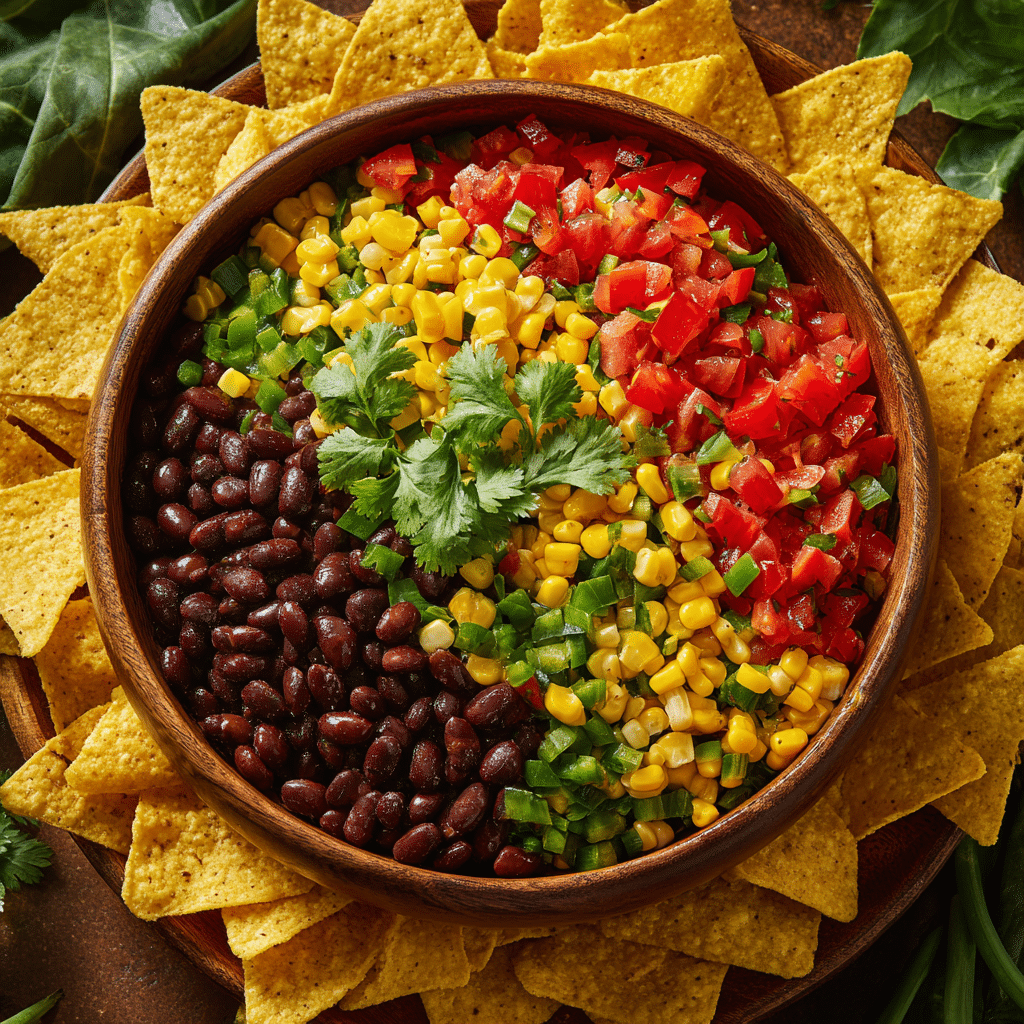 Black Bean and Corn Salsa with Tortilla Chips Recipe - Recipe Image