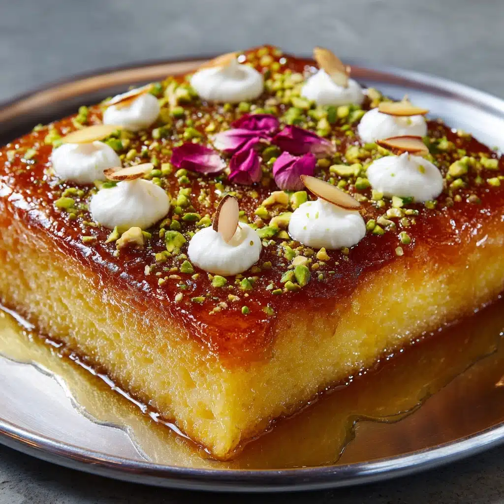 Semolina Cake With Cream (Basbousa) Recipe