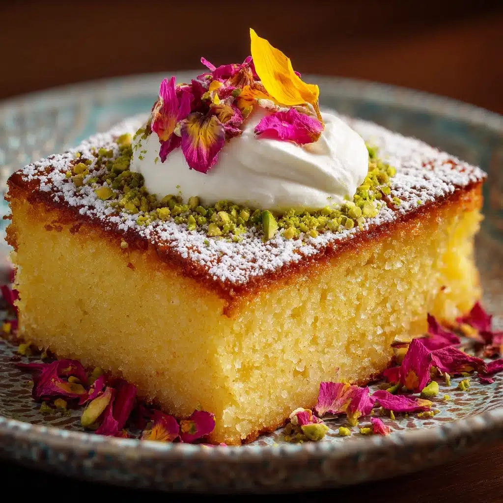 Semolina Cake With Cream (Basbousa) Recipe - Recipe Image