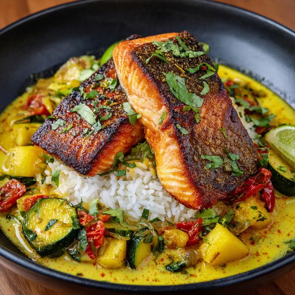 Caribbean-Style Coconut Curry Salmon Recipe - Recipe Image