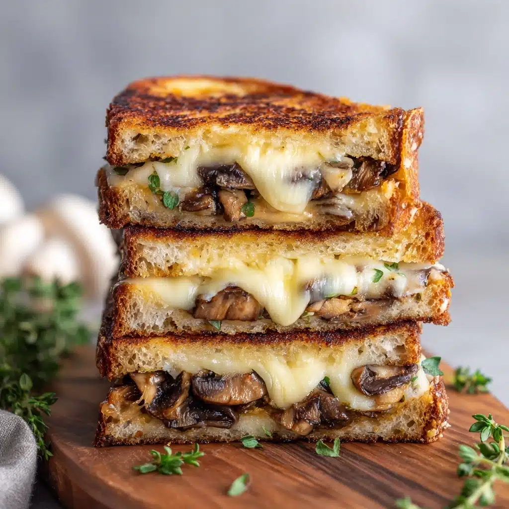 Garlic Mushroom Grilled Cheese Recipe - Recipe Image