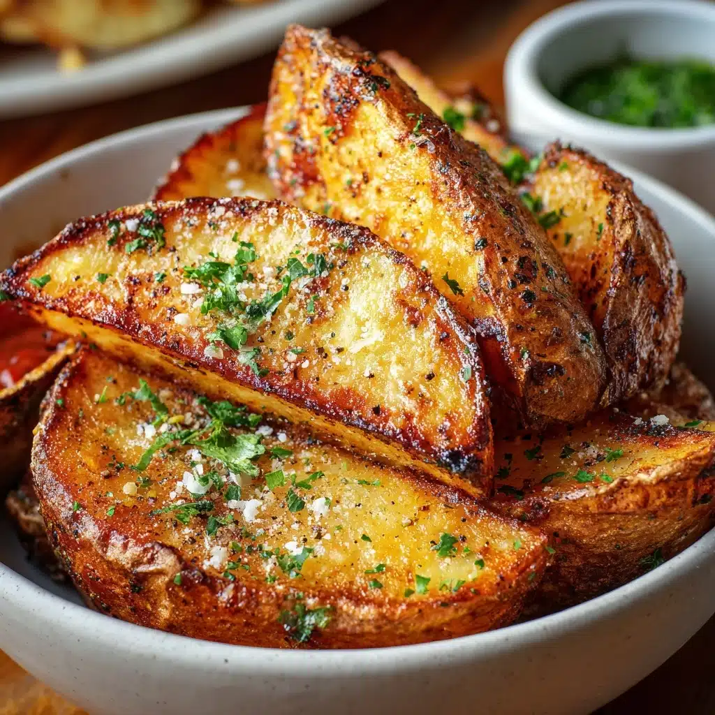 Crispy Baked Garlic Parmesan Potato Wedges Recipe - Recipe Image
