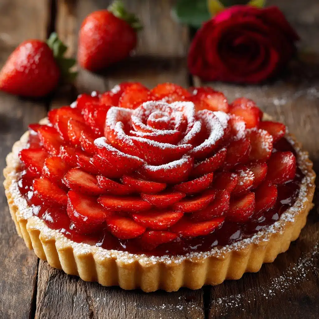 Strawberry Rose Tart with Custard Cream Recipe - Recipe Image