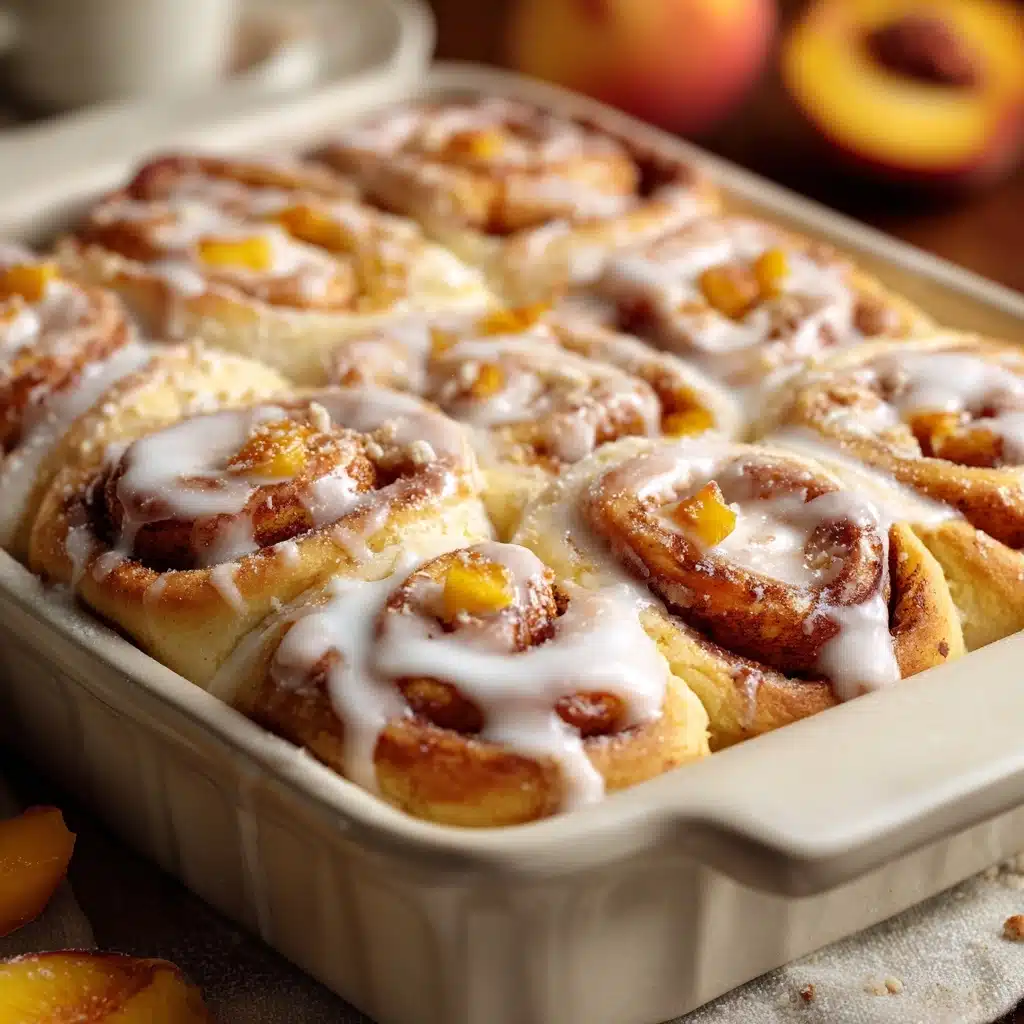 Peach Cobbler Cinnamon Rolls Recipe - Recipe Image