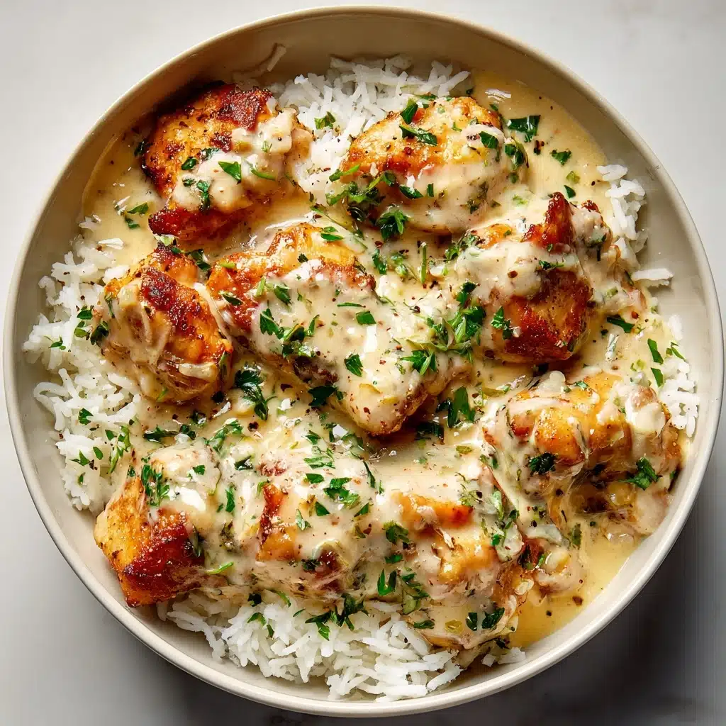 Creamy Smothered Chicken and Rice Recipe - Recipe Image