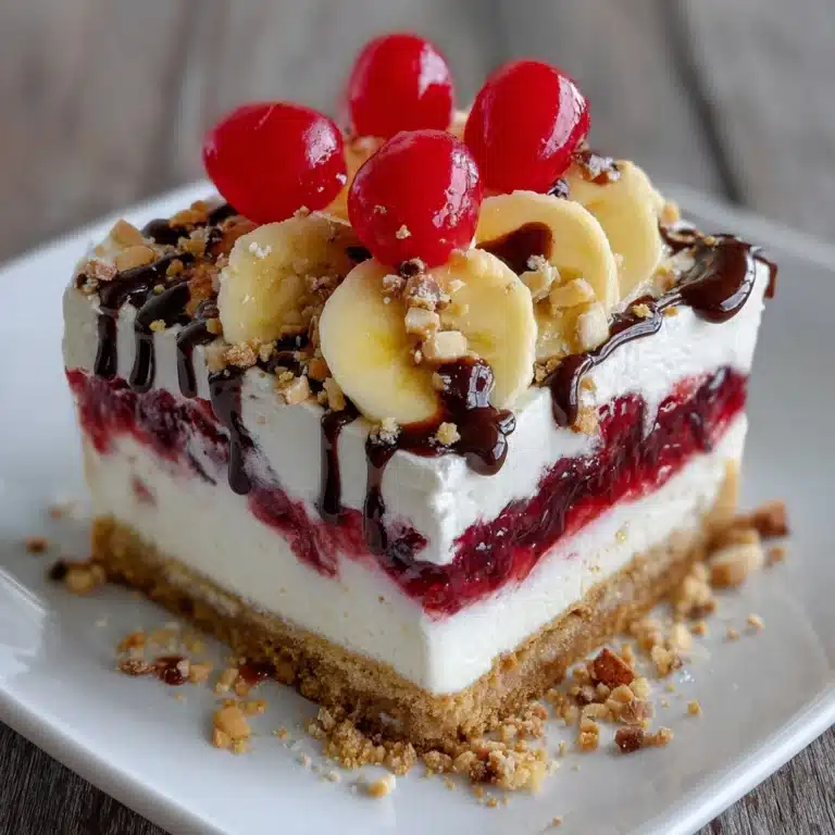 No-Bake Banana Split Cake Recipe