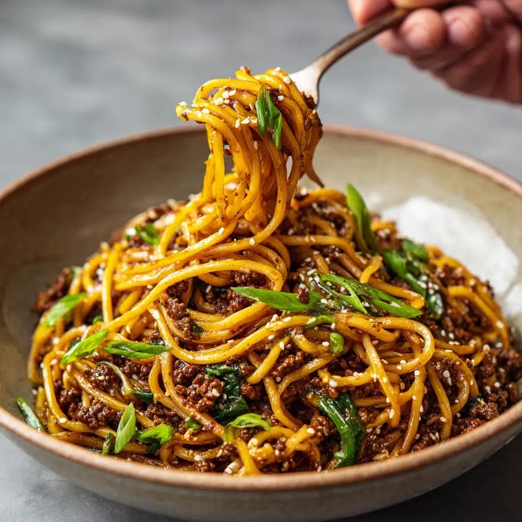 Mongolian Ground Beef and Noodles Recipe - Recipe Image