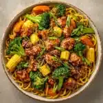 Honey Sesame Chicken Noodle Bake Recipe