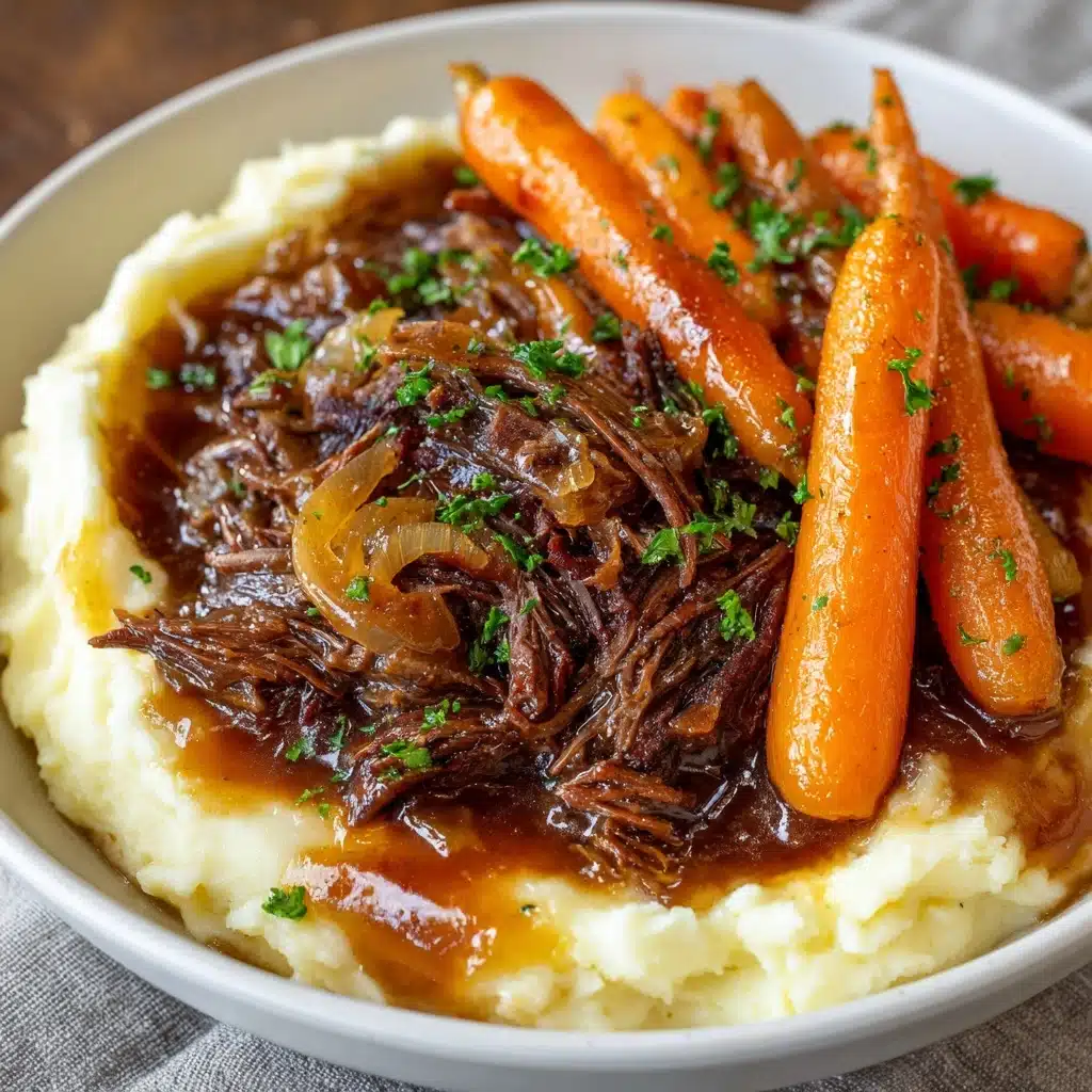 Slow Cooker Garlic Herb Pot Roast Recipe - Recipe Image