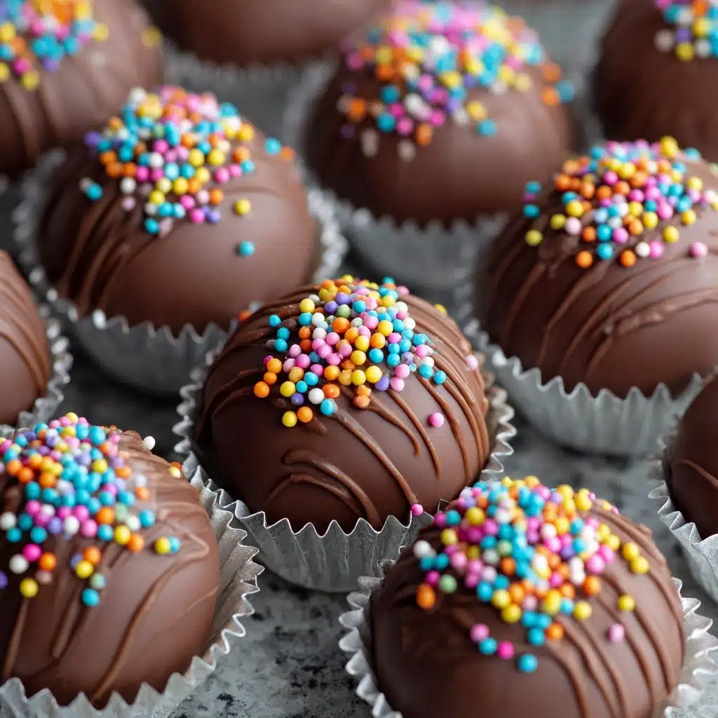 Chocolate-covered Christmas Cake Puffs Recipe - Recipe Image