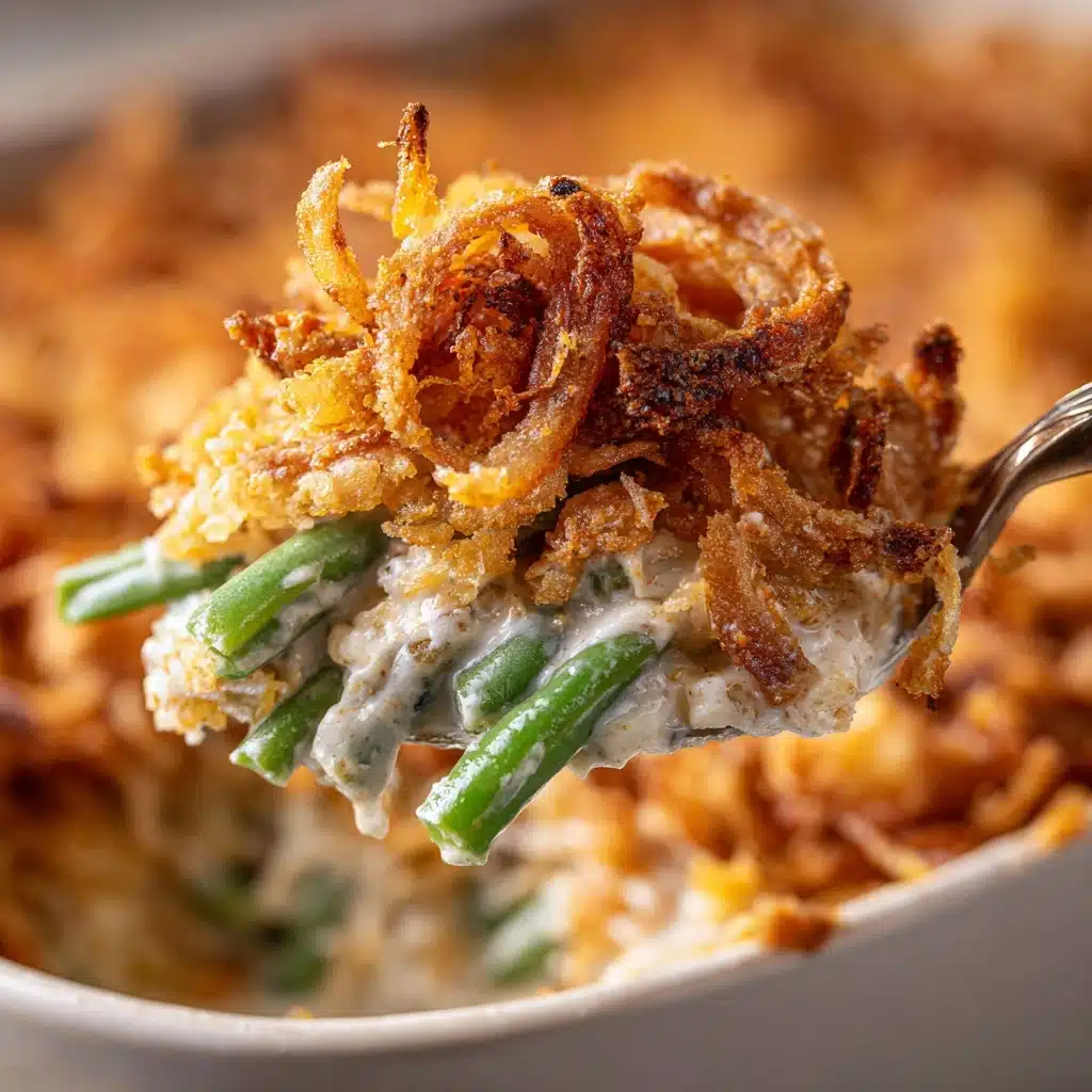 Cheesy Mushroom and Onion Green Bean Casserole Recipe - Recipe Image