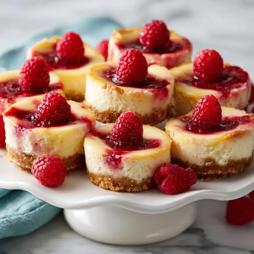 Lemon Mini Cheesecakes with Berry Swirl Recipe - Recipe Image