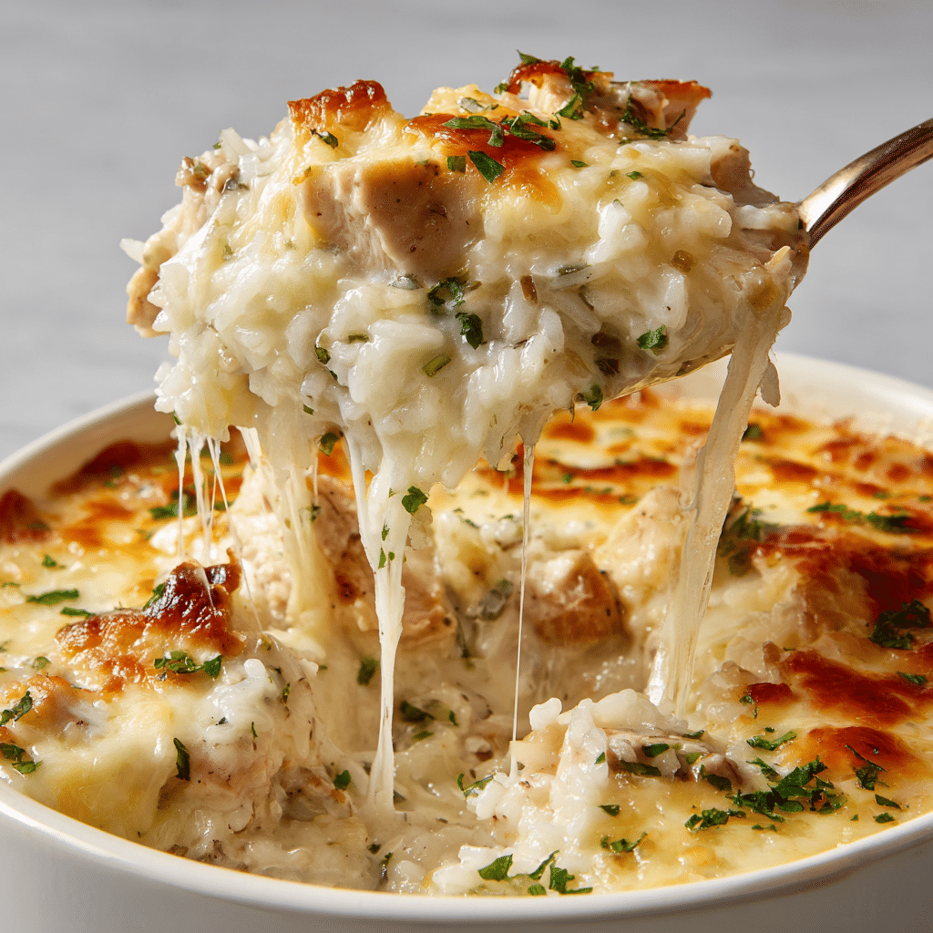 Cheesy Angel Chicken and Rice Recipe - Recipe Image