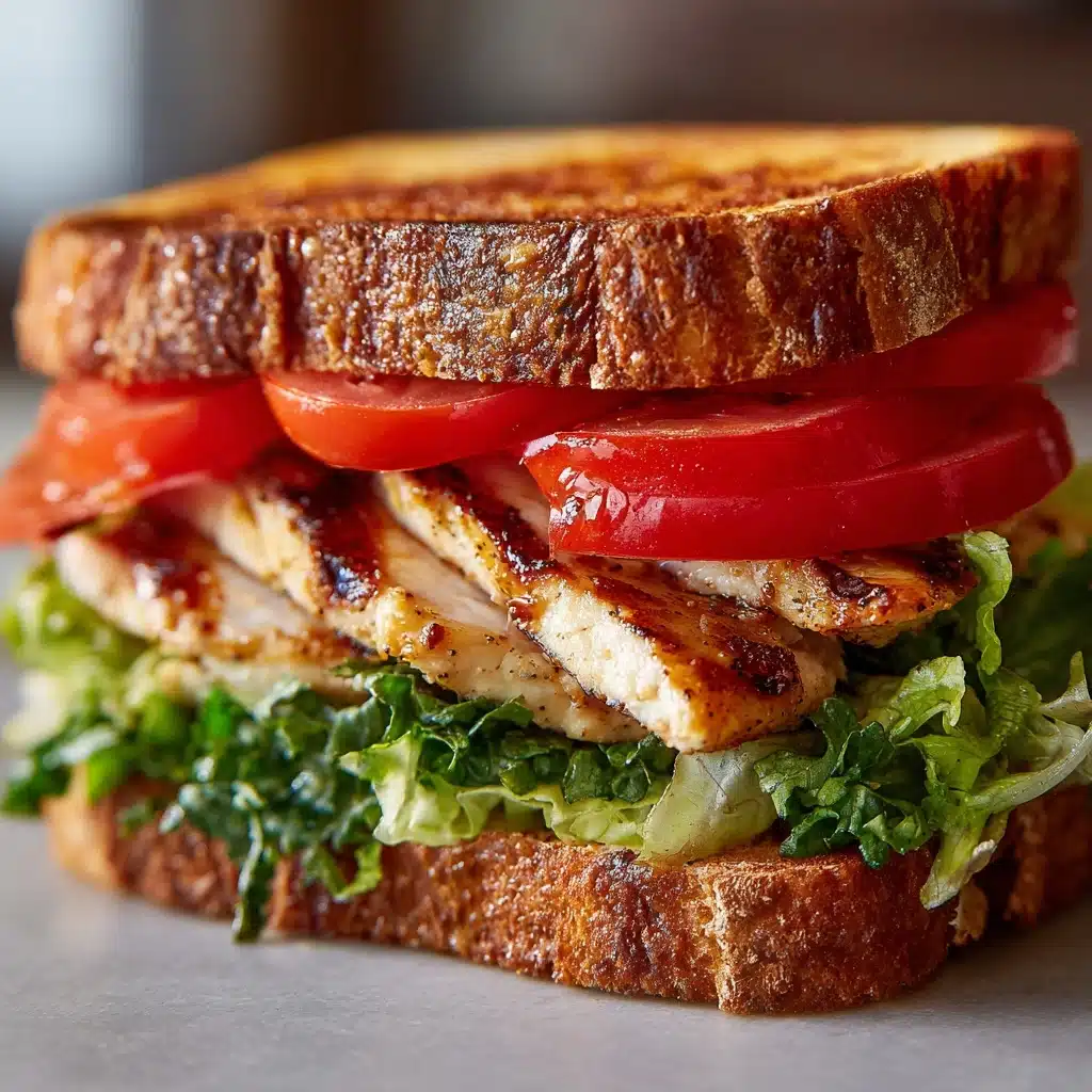 Garlic Butter Lettuce Tomato & Grilled Chicken Sandwich Recipe - Recipe Image