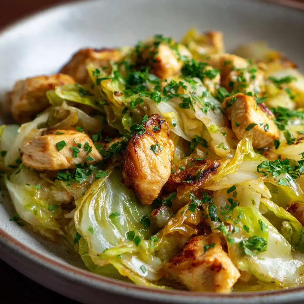 Irresistibly Sautéed Garlic Cabbage with Tender Chicken Recipe - Recipe Image