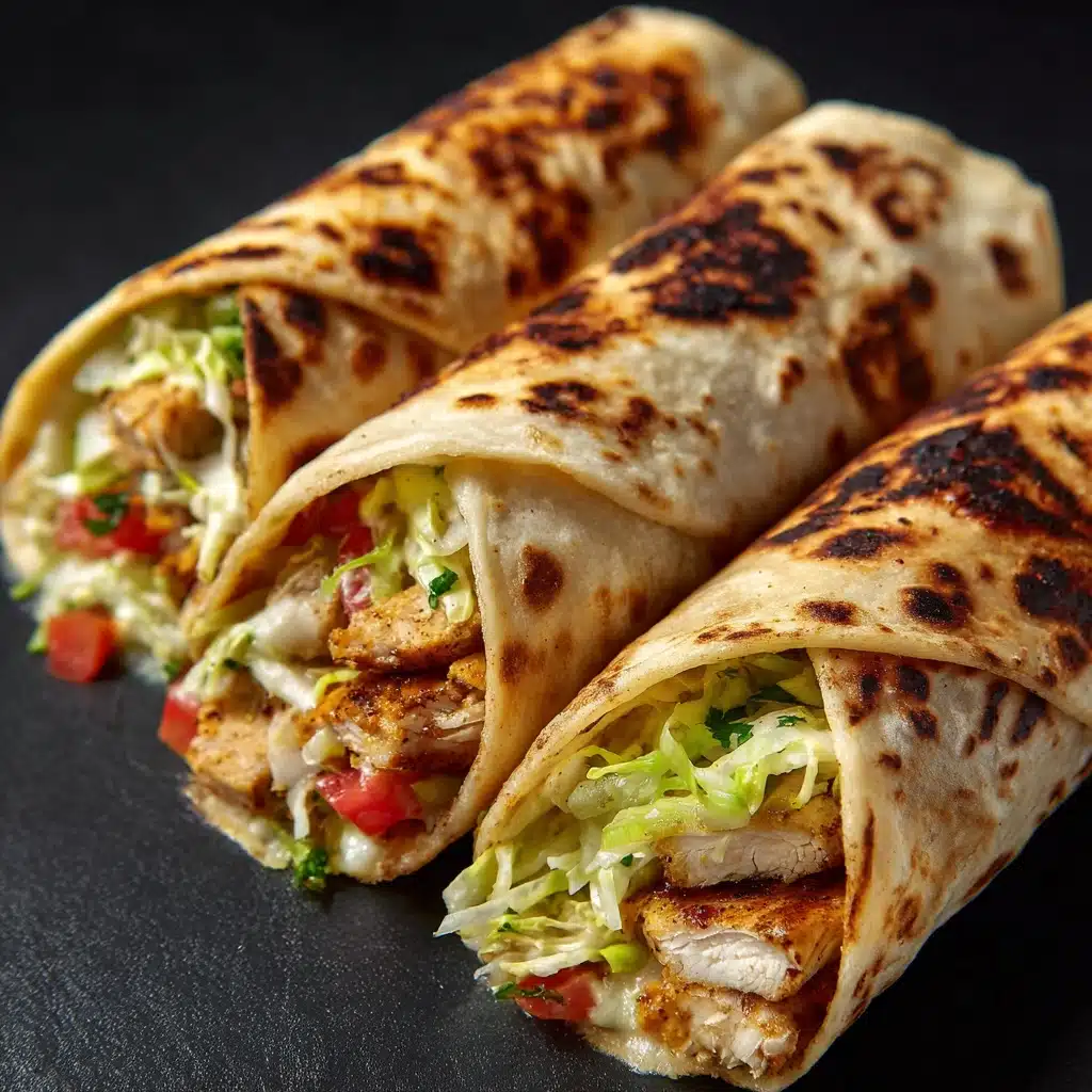 Cheesy Chicken Garlic Wraps Recipe - Recipe Image