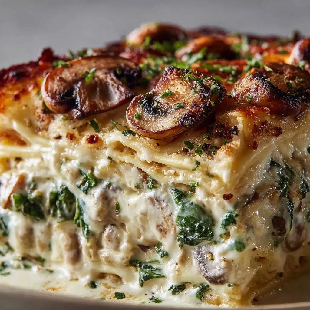 Spinach and Mushroom White Lasagna Recipe - Recipe Image