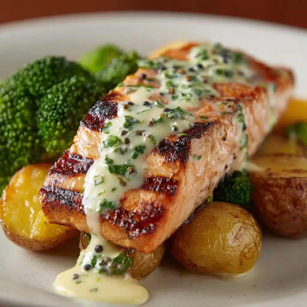 Lemon Butter Salmon with Roasted Potatoes & Broccoli Recipe - Recipe Image