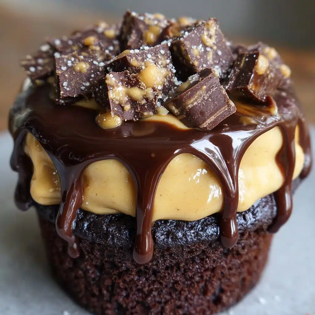Gooey Peanut Butter Lava Cupcakes Recipe - Recipe Image