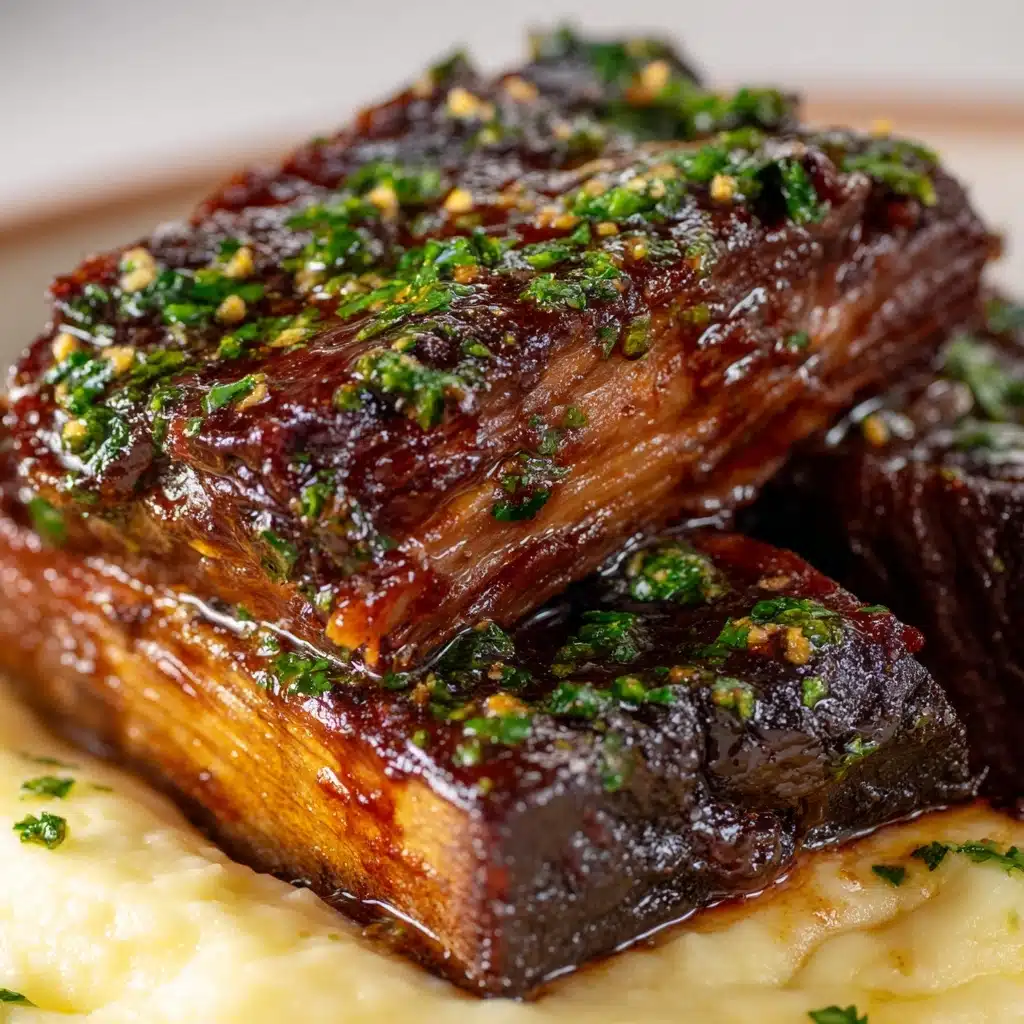 Succulent Short Ribs Slow-Cooked in Cola with Creamy Parmesan Risotto Recipe - Recipe Image
