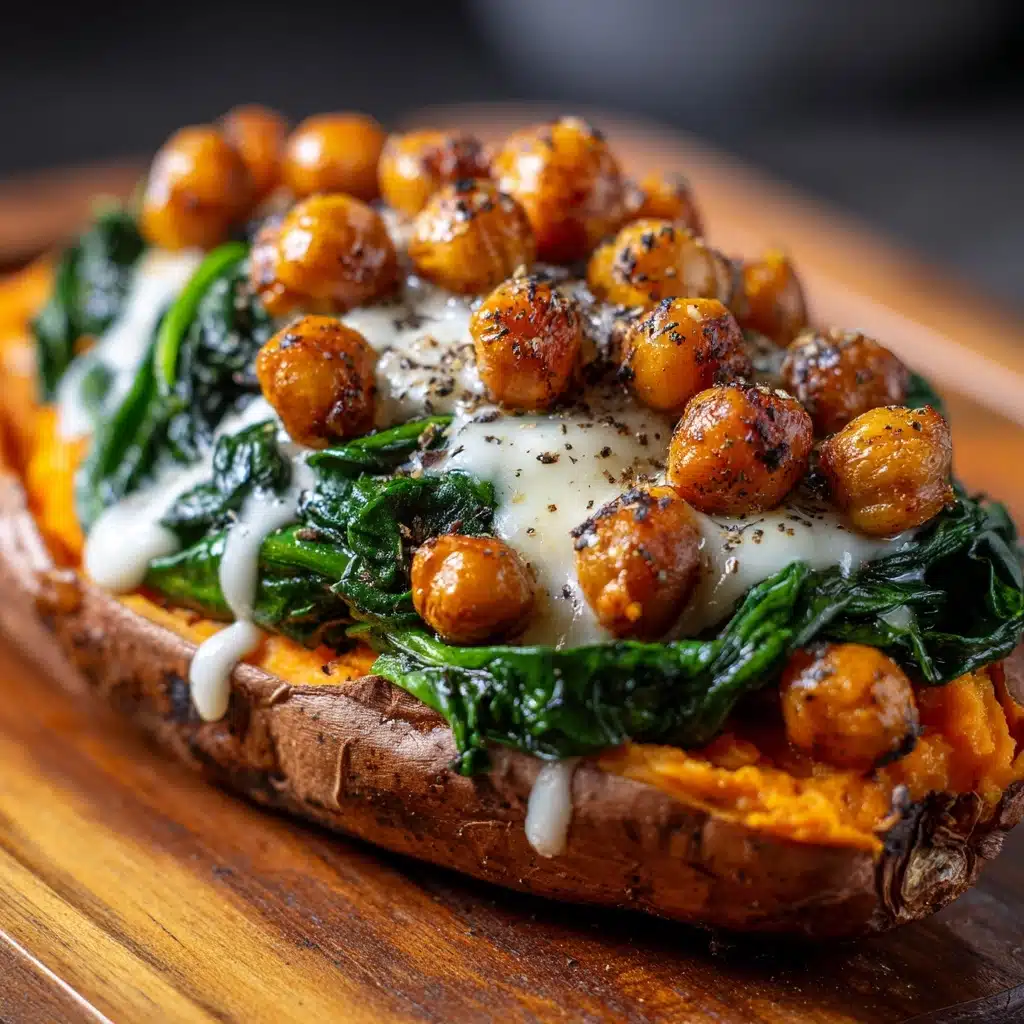 Chickpea & Spinach Stuffed Sweet Potatoes Recipe - Recipe Image