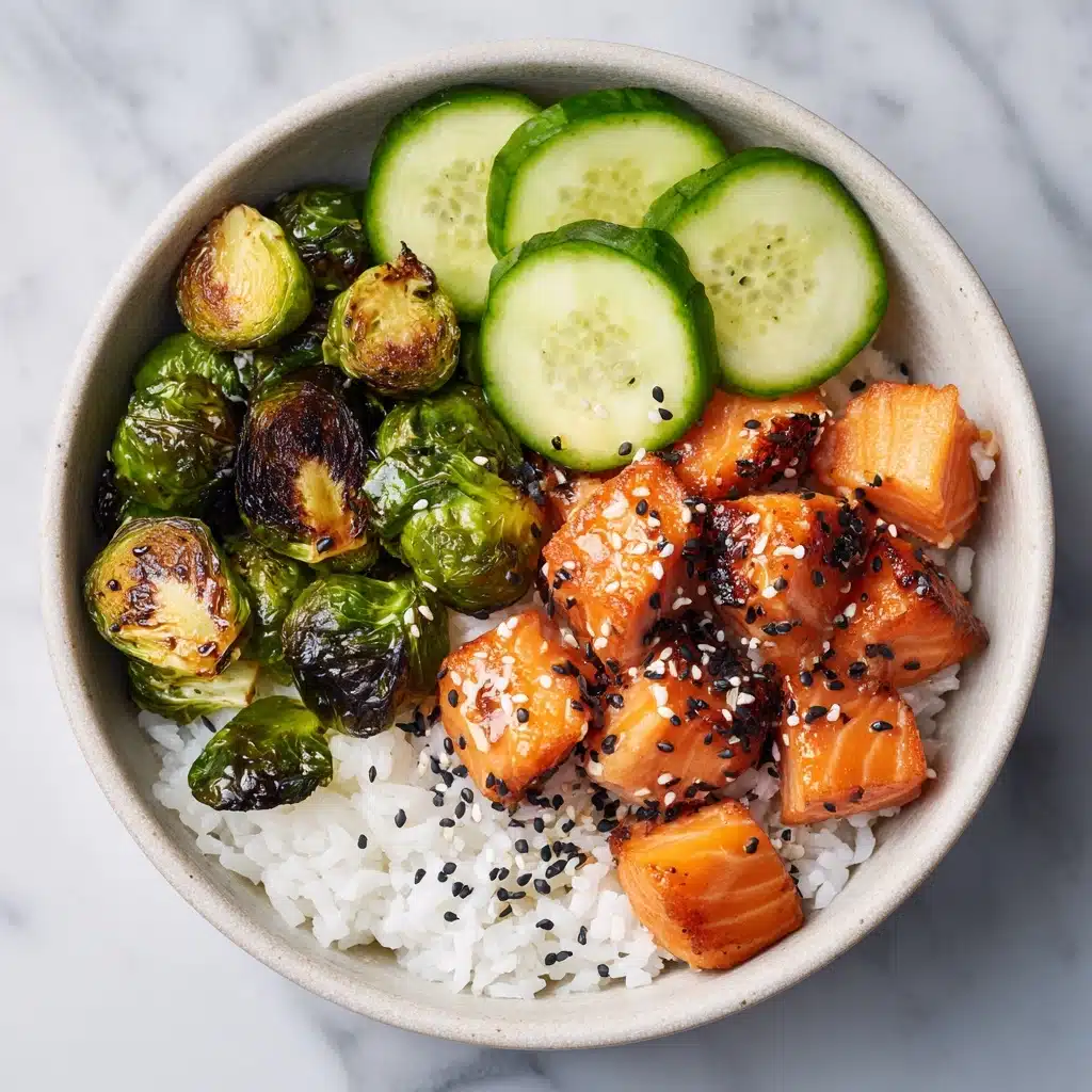 Teriyaki Salmon Bowls with Brussels Sprouts Recipe - Recipe Image