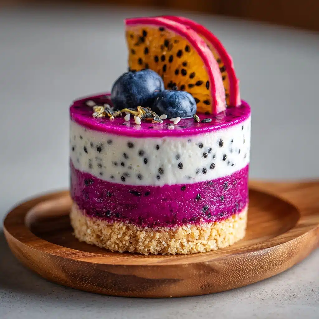 No-Bake Dragon Fruit Mini Cheesecakes Recipe - Recipe Image