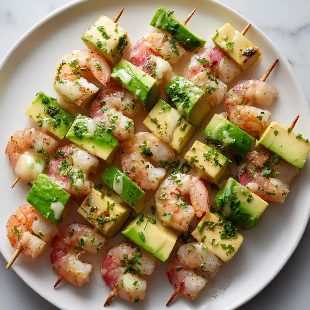 Shrimp and Avocado Skewers with Lime Dressing Recipe - Recipe Image