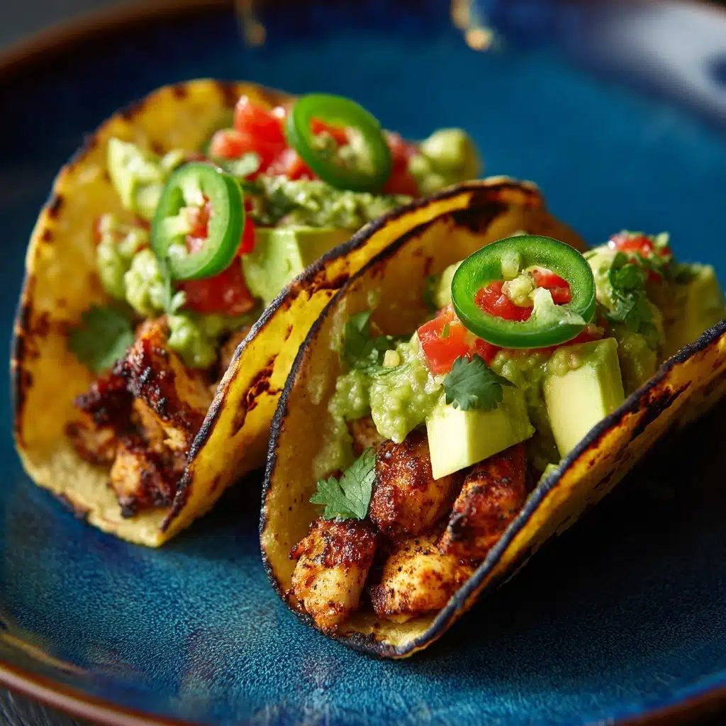 Poblano Chicken Tacos with Avocado-Jalapeño Salsa Recipe - Recipe Image