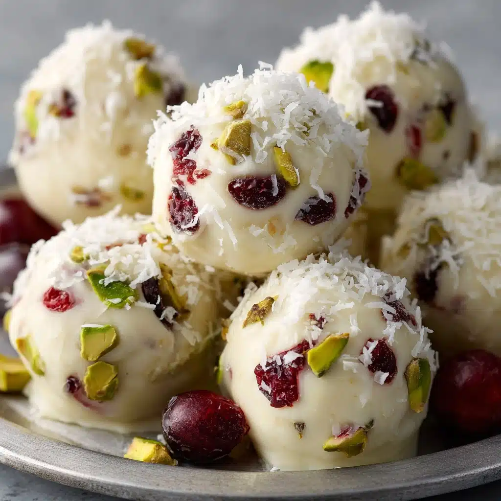 Cranberry Pistachio White Chocolate Truffles Recipe - Recipe Image